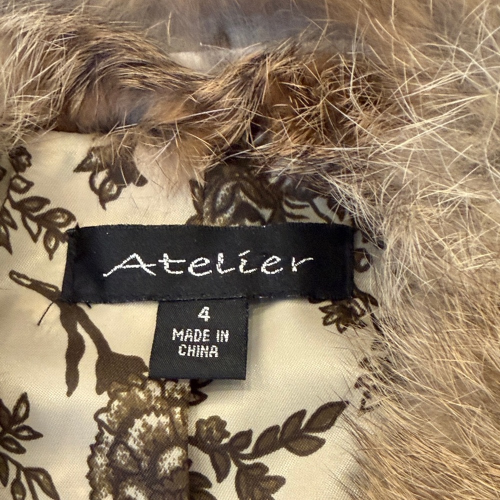Corduroy Vest with Rabbit Fur Trim – Fully Lined - Picture 3 of 9